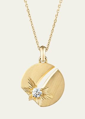 18K Yellow Gold Collision Pendant Necklace with Stellar Diamond, 20"L