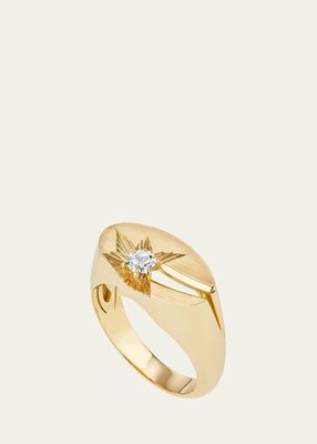 18K Yellow Gold Collision Ring with Stellar Diamond