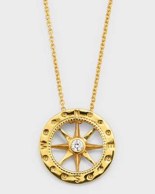 18K Yellow Gold Compass Necklace