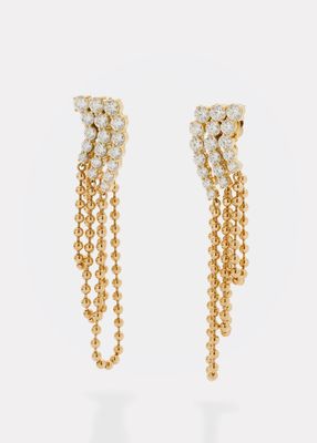 18k Yellow Gold Connexion Diamond Chain Drop Earrings