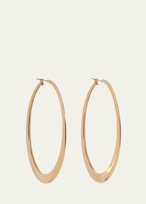 18K Yellow Gold Crescent Hoop Earrings