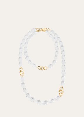 18K Yellow Gold Curb-Link and Rock Crystal Necklace