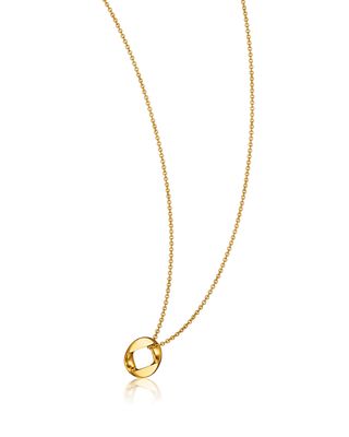 18k Yellow Gold Curb Link Pendant Necklace