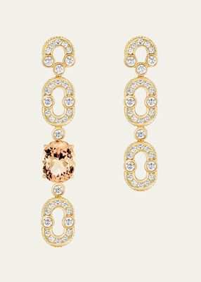 18K Yellow Gold Diamond and Mexican Noble Topaz Earrings