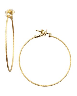 18k Yellow Gold Diamond Cluster Hoop Earrings, 40mm