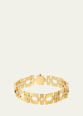 18K Yellow Gold Diamond Crossroad Bracelet