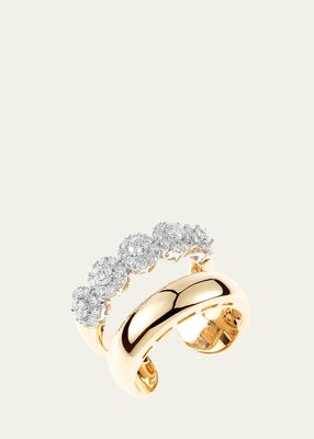 18K Yellow Gold Diamond Cuff Ring
