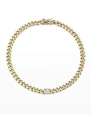 18k Yellow Gold Diamond Link Bracelet