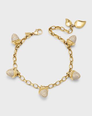 18k Yellow Gold Diamond MIKADO Flamenco Charm Bracelet