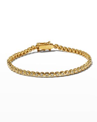 18k Yellow Gold Diamond Mini Bezel Tennis Bracelet
