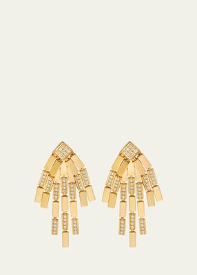 18K Yellow Gold Diamond Rapid Earrings