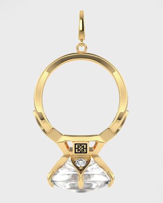 18K Yellow Gold Diamond Ring Charm