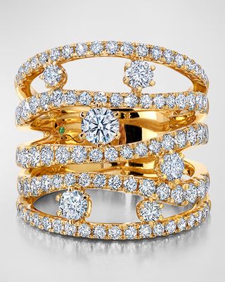 18k Yellow Gold Diamond Rio Cage Ring