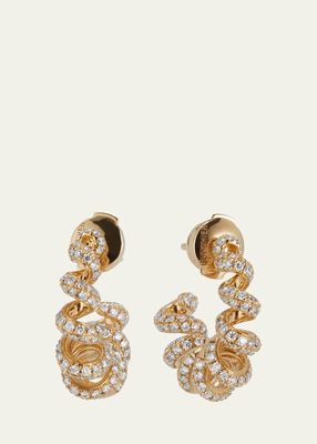 18K Yellow Gold Diamond Slinkee Hoop Earrings