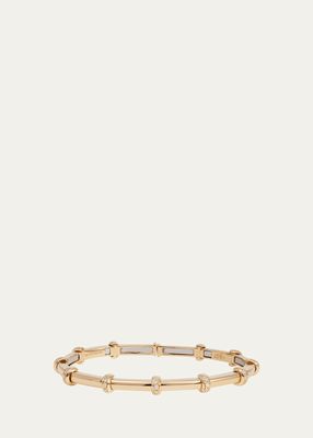 18K Yellow Gold Diamond Small Dome Spring Oval Carly Bracelet, Size 55x45mm
