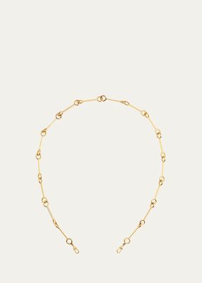 18k Yellow Gold Diamond Stick Chain Necklace