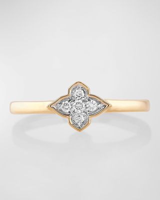 18K Yellow Gold Diamonds Delicate Ring, Size 7