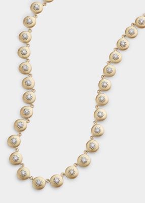 18K Yellow Gold Disc Necklace with White Gold Diamond Star