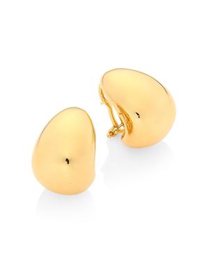 18K Yellow Gold Domed Stud Earrings - Gold - Gold