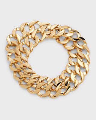 18K Yellow Gold Double Curb Link Bracelet