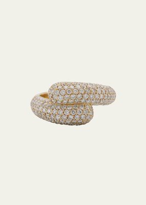 18k Yellow Gold Double Diamond Dome Ring