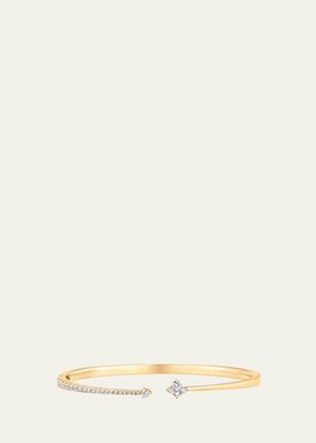 18K Yellow Gold Dujour Diamond And 4-Cluster Open Bangle Bracelet