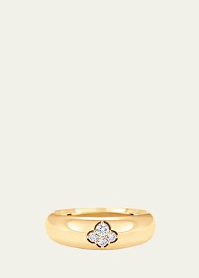 18K Yellow Gold Dujour Four-Cluster Diamond Dome Ring