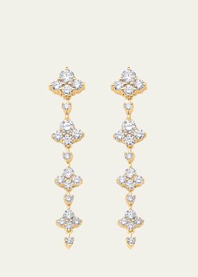 18K Yellow Gold Dujour Four Diamond Dangle Earrings