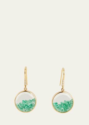 18k Yellow Gold Emerald Kaleidoscope Shaker Earrings
