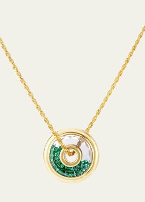 18k Yellow Gold Emerald Shaker Pendant Necklace
