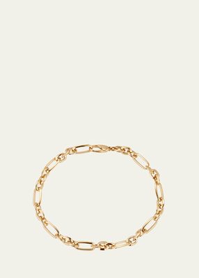 18K Yellow Gold Figaro Chain Link Bracelet