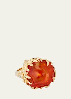 18K Yellow Gold Fire Opal Muse Dream Ring