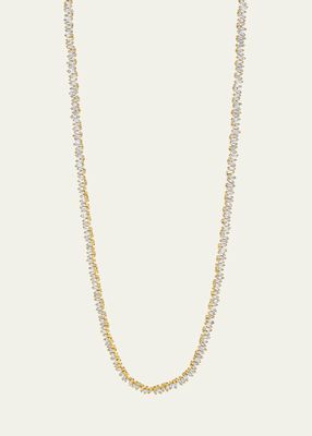 18k Yellow Gold Fireworks Baguette Diamond Necklace