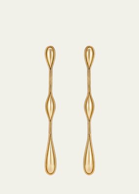 18K Yellow Gold Fluid Gold Earrings