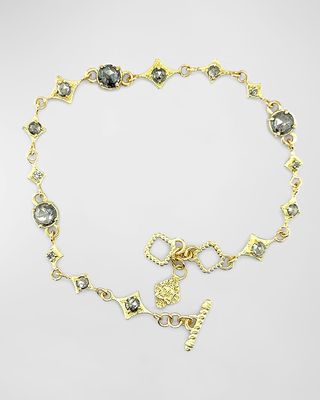 18K Yellow Gold Grey Diamond Chain Bracelet