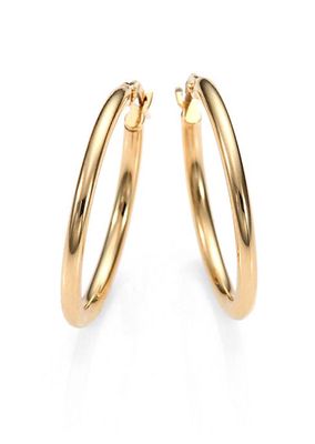 18K Yellow Gold Hoop Earrings/25MM