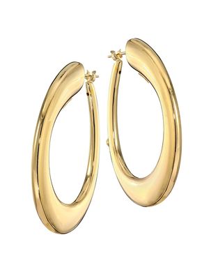 18K Yellow Gold Hoop Earrings - Gold - Gold