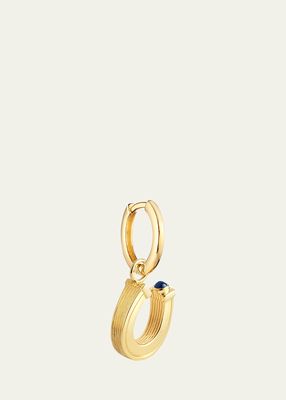 18K Yellow Gold Horseshoe Baby Charm Earring, Single