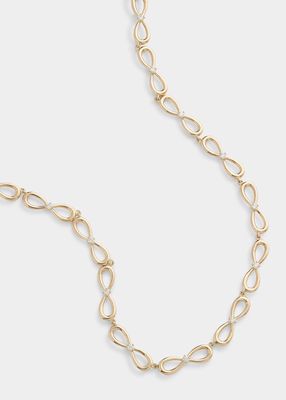 18k Yellow Gold Hourglass Necklace with Diamonds
