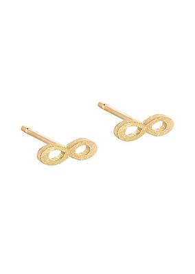 18K Yellow Gold Infinity Stud Earrings