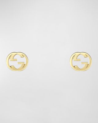 18K Yellow Gold Interlocking G Stud Earrings