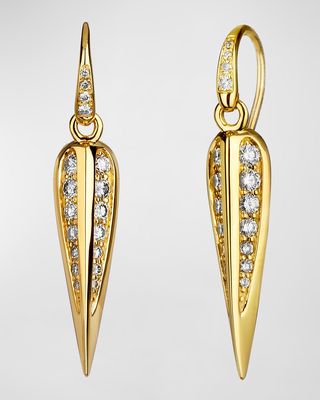 18K Yellow Gold Jardin Love Leaf Earrings with Diamonds