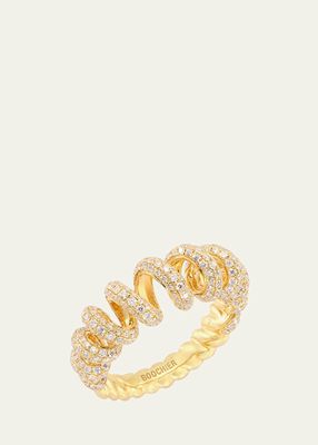 18K Yellow Gold Jumbo Diamond Slinkee Ring