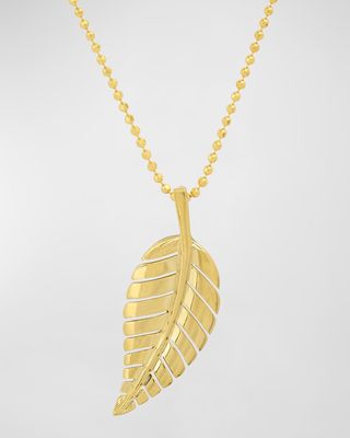 18K Yellow Gold Leaf Necklace