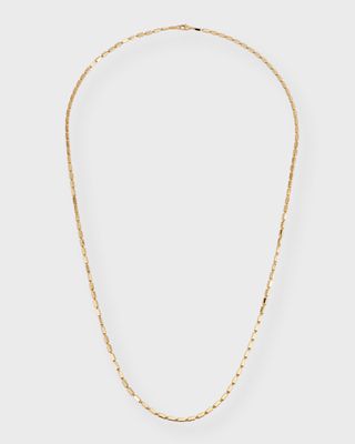 18K Yellow Gold Long Baguette Link Necklace