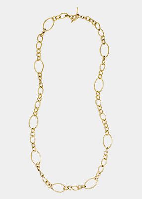 18K Yellow Gold Long Small Chain Necklace, 36"L