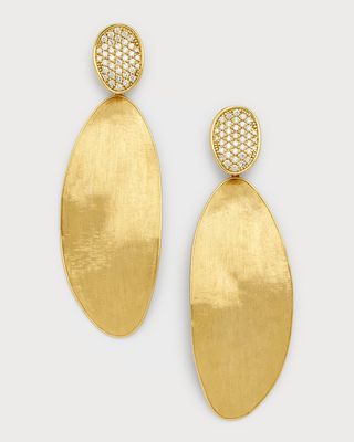 18K Yellow Gold Lunaria Elongated Double Drop Earrings