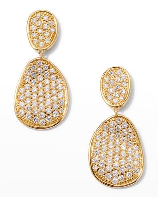 18K Yellow Gold Lunaria Pave Diamond Four Drop Earrings