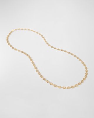 18K Yellow Gold Lunaria Pave Diamond Necklace, 36"L