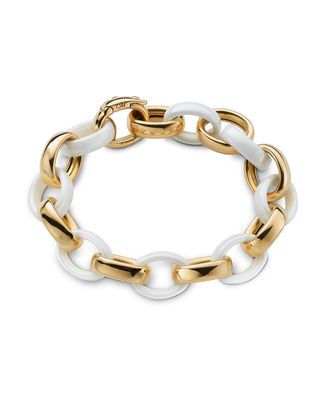 18K Yellow Gold Marilyn XL Ultra Bracelet with Alternating Ceramic Links